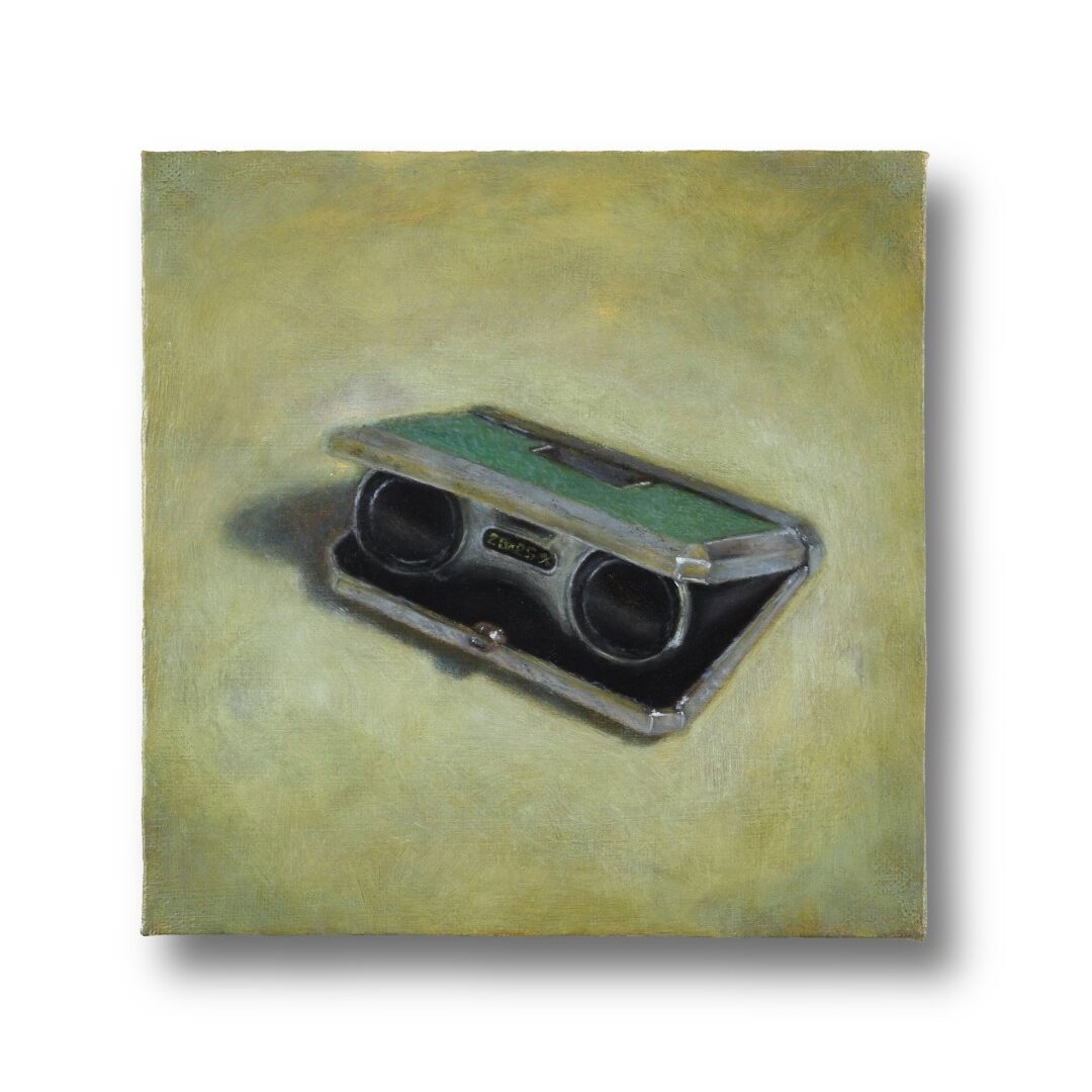 双眼鏡を描いた静物画