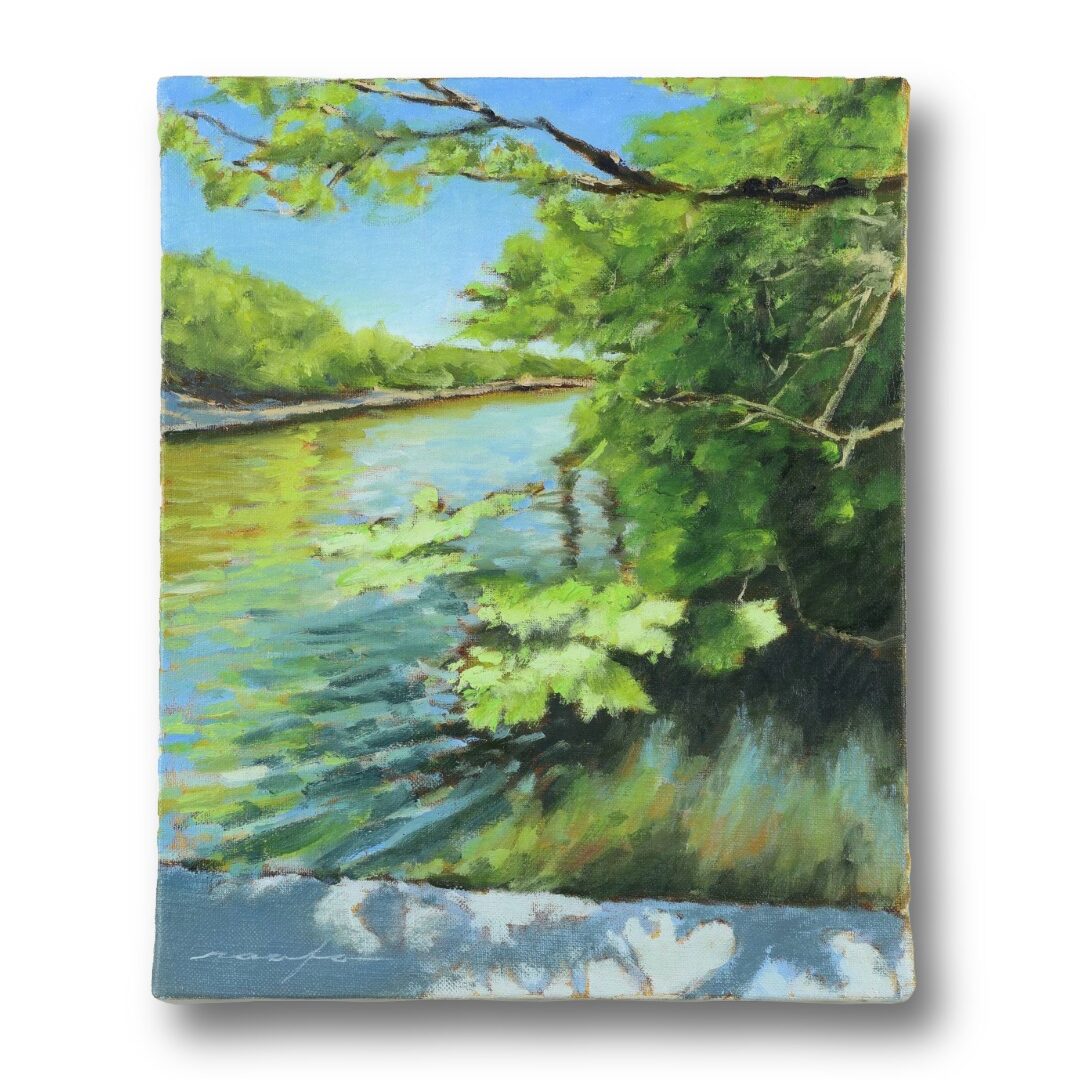 池を描いた油絵