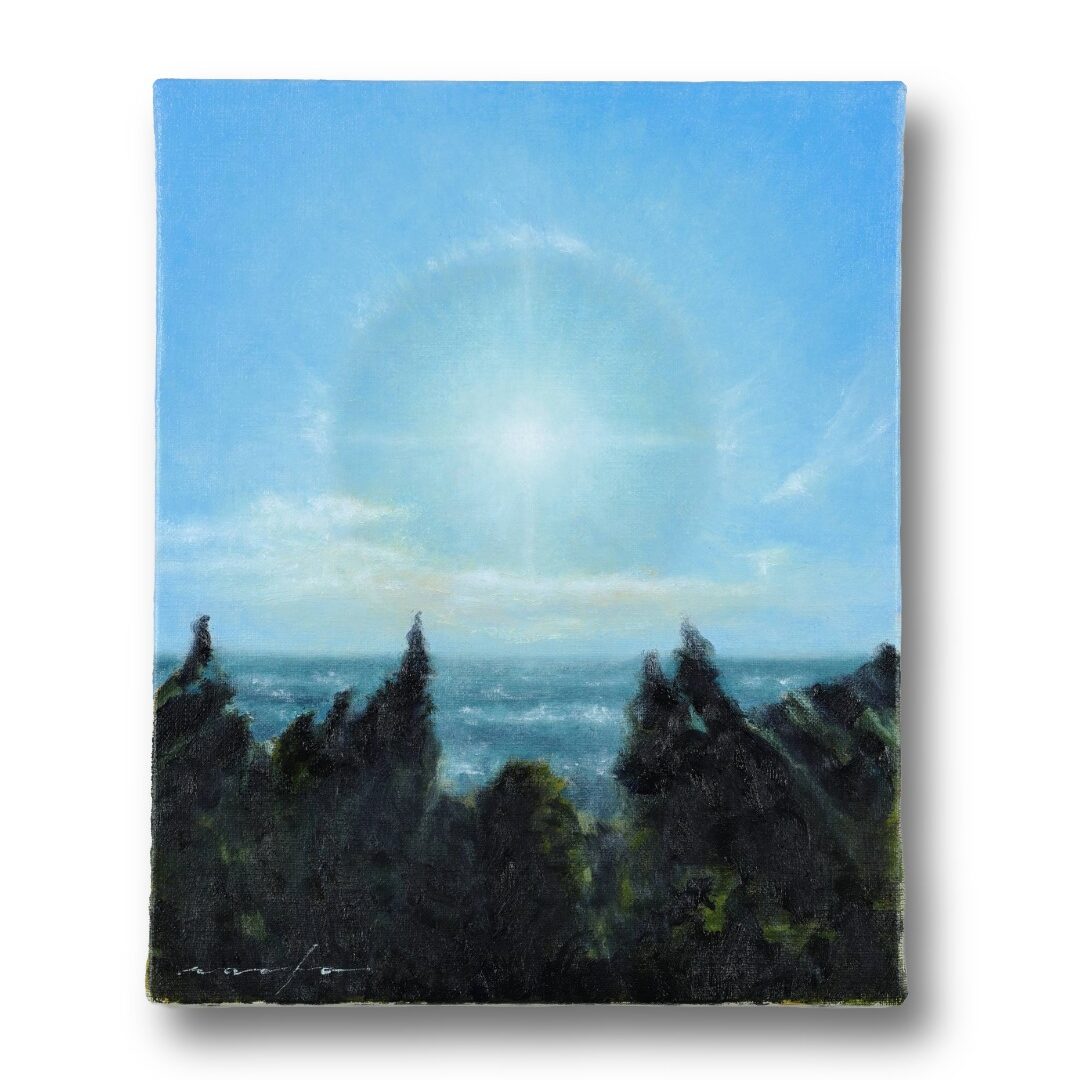 日暈を描いた油絵