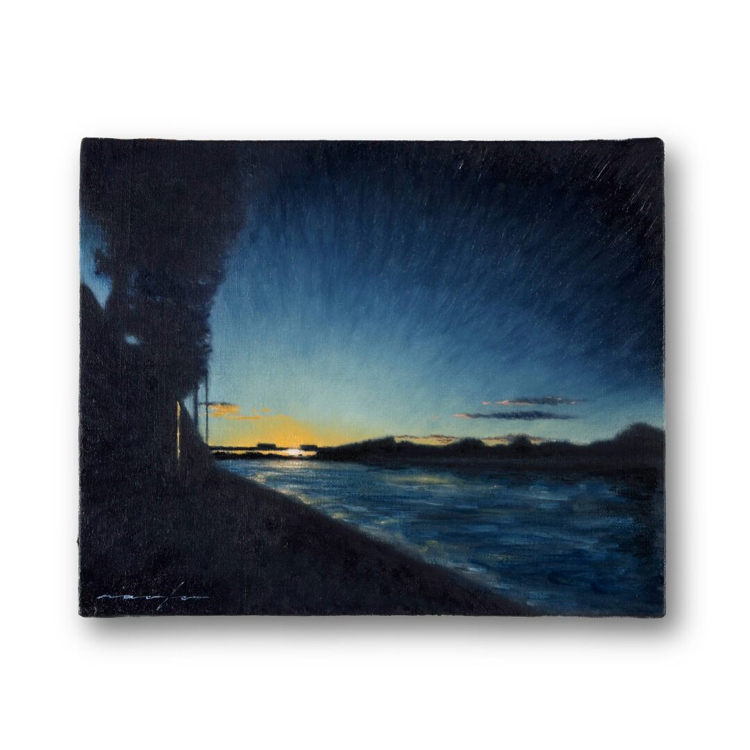 ローヌ川を描いた油絵