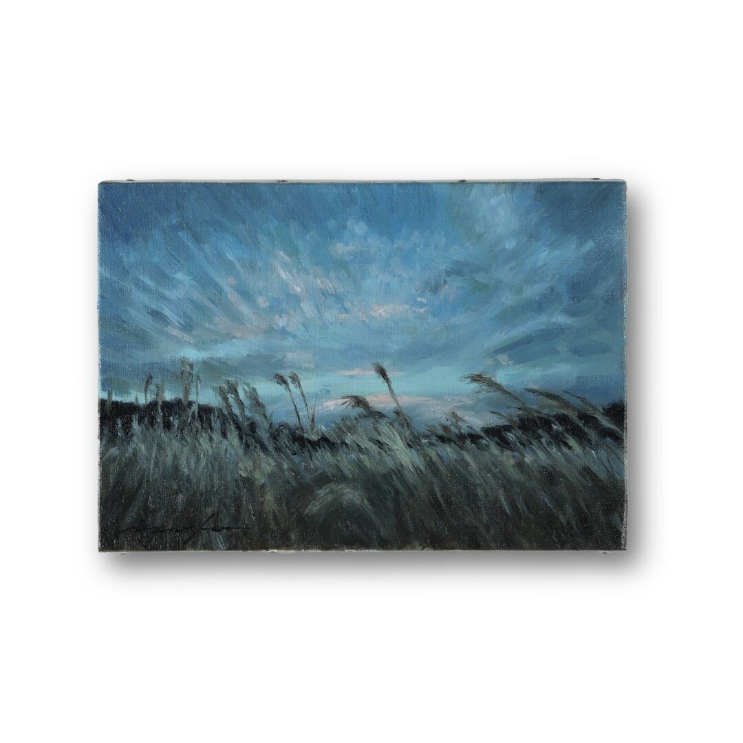 ススキを描いた油絵