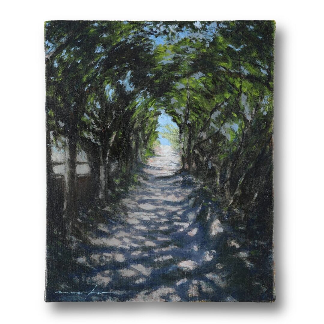 山道を描いた油絵