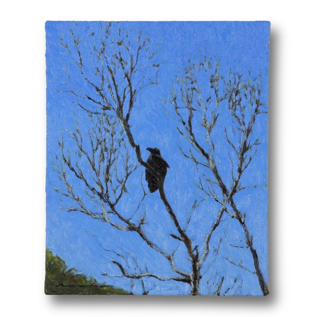 カラスを描いた風景画