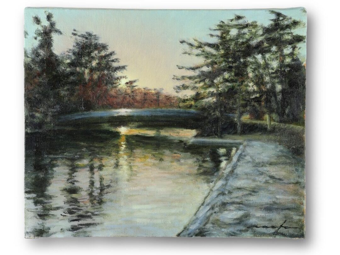 天橋立　大天橋を描いた油絵
